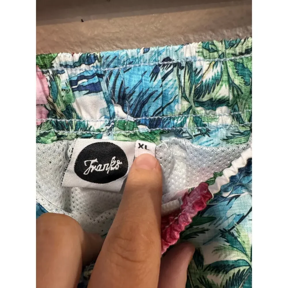 Franks Oahu Floral Print Swim Shorts Blue/Green/Pink‎ Size XL | Pool Party Vacay